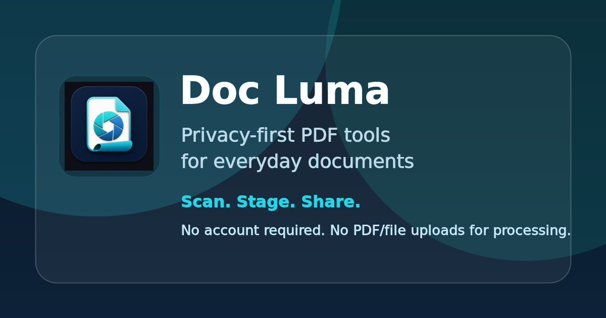 Doc Luma — Privacy-first PDF tools